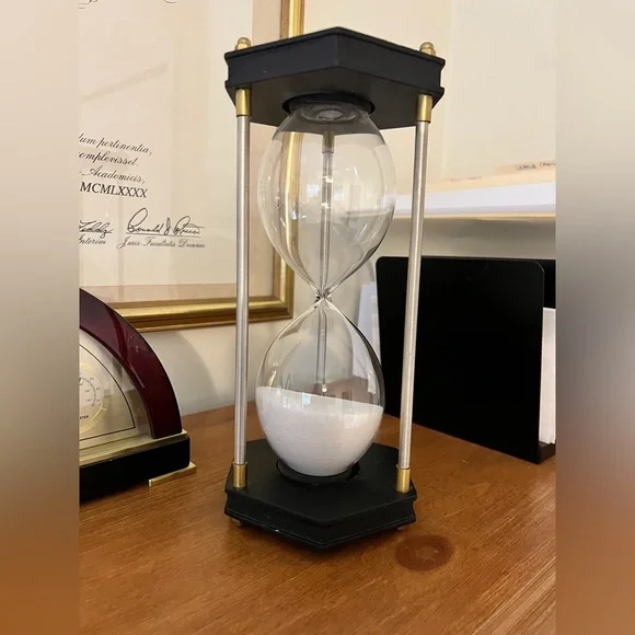 Elegant Hourglass with Black and Gold Accents - Picture 2 of 2